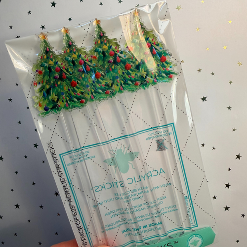 CHRISTMAS TREE ACRYLIC STIR STICKS