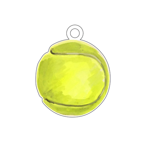 TENNIS BALL ACRYLIC GIFT TAG