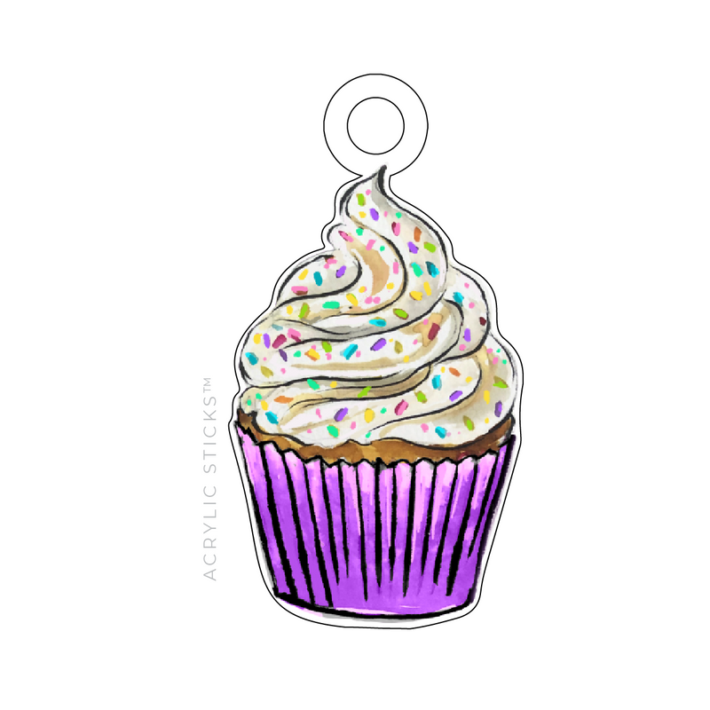 SPRINKLE CUPCAKE ACRYLIC GIFT TAG: MULTIPLE COLORWAY OPTIONS