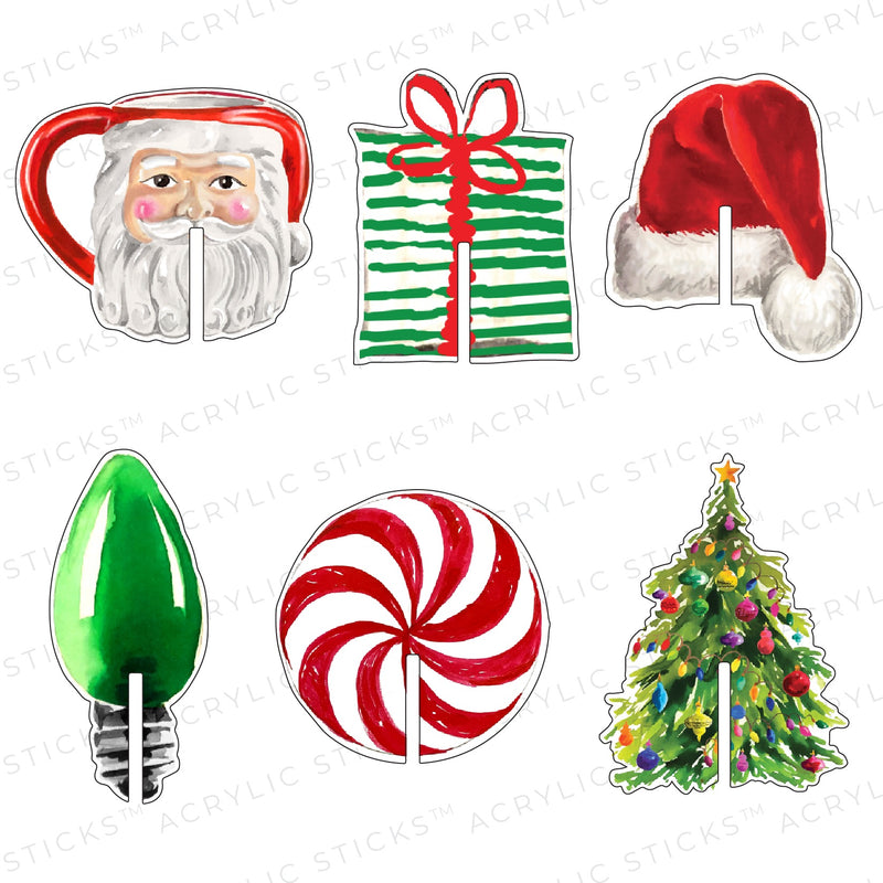 IT'S A MERRY MERRY HOLIDAY ACRYLIC DRINK CLIP COMBO