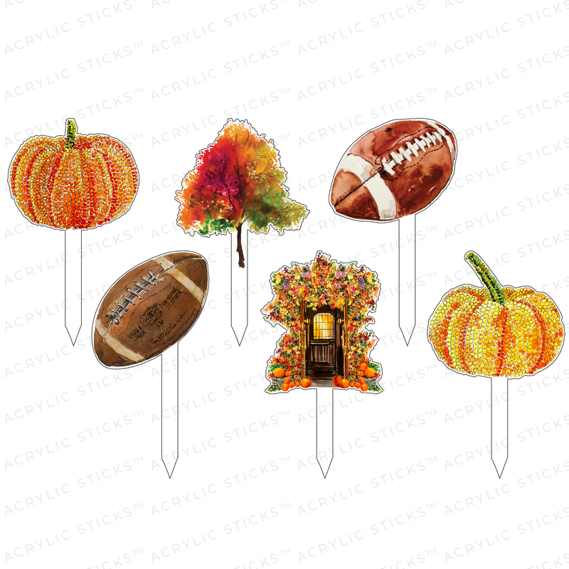 FALL FOOTBALL ACRYLIC PARTY PIK STICKS COMBO