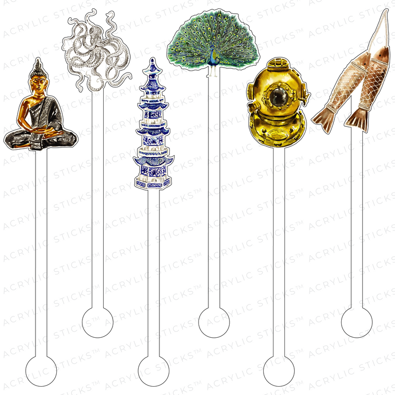 SUMMER IN THAILAND ACRYLIC STIR STICKS COMBO