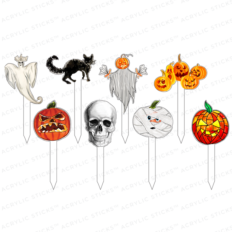 HALLOWEEN ACRYLIC PARTY PIK STICKS COMBO