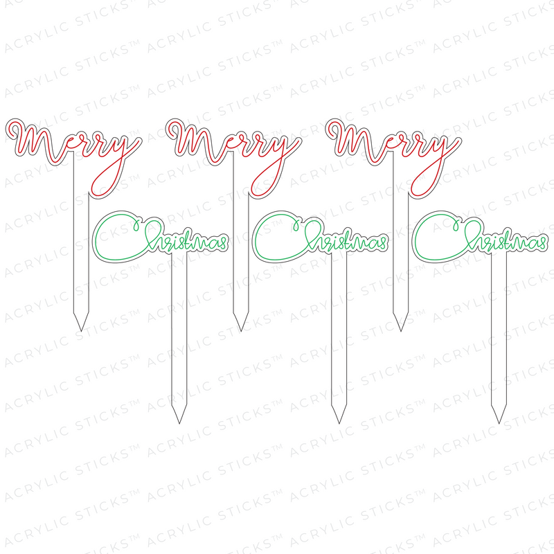 MERRY CHRISTMAS ACRYLIC PARTY PIK STICKS COMBO