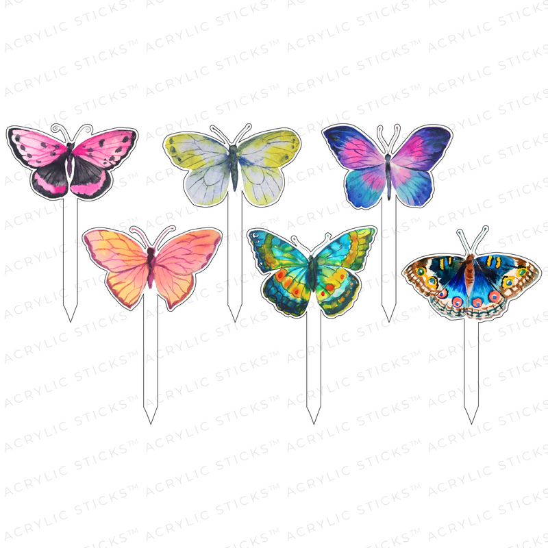 PRETTY BUTTERFLIES ACRYLIC PARTY PIK STICKS COMBO