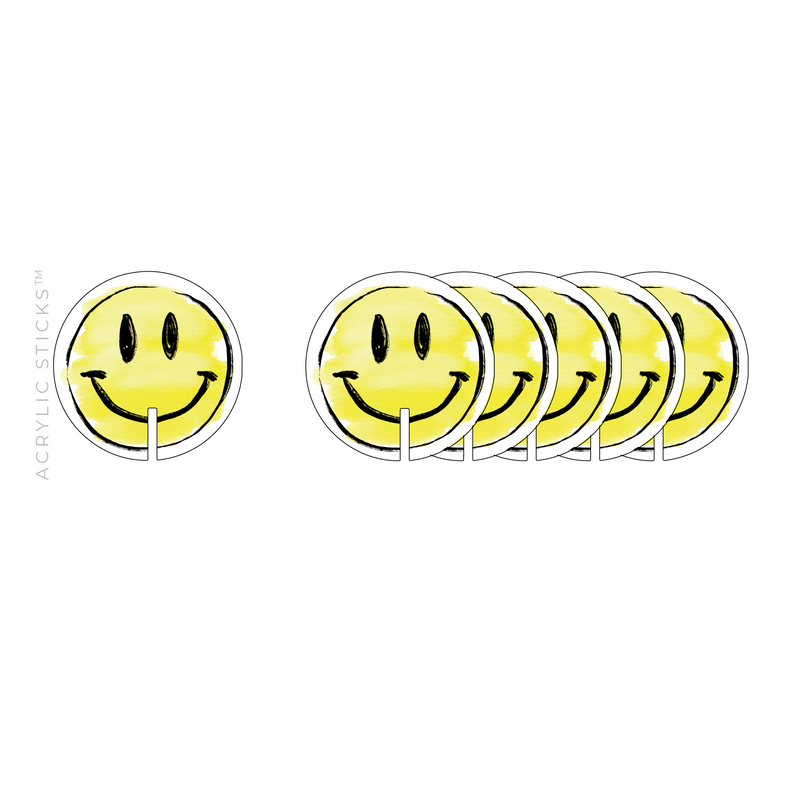 SMILEY FACE ACRYLIC DRINK CLIPS