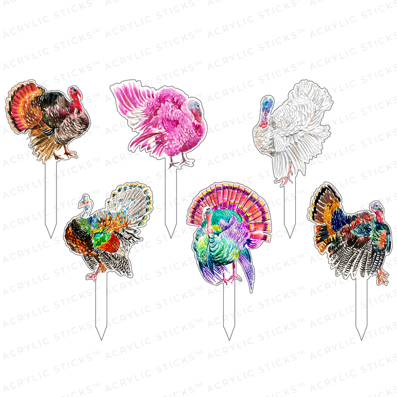 GOBBLE GOBBLE ACRYLIC PARTY PIKS STICKS COMBO