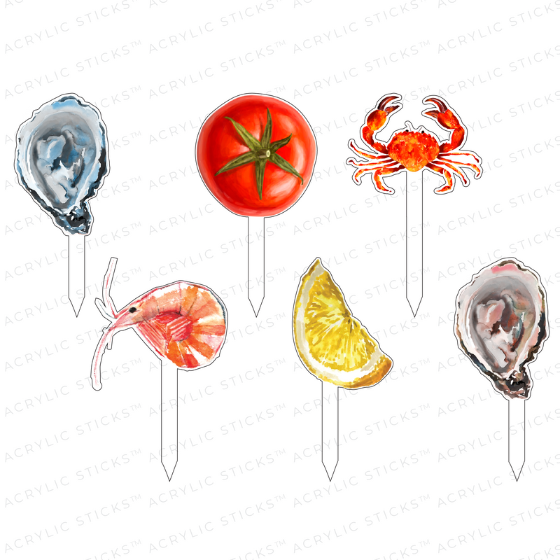 SEAFOOD DINNER ACRYLIC PARTY PIK STICKS COMBO