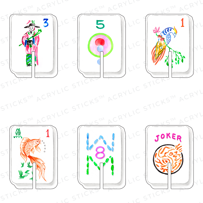 LET'S PLAY MAHJONG ACRYLIC DRINK CLIP COMBO