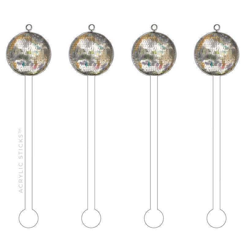 DISCO BALL ACRYLIC STIR STICKS
