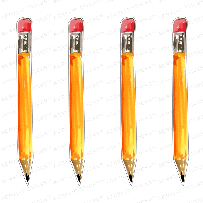 PENCIL TOP TO BOTTOM ACRYLIC STIR STICKS