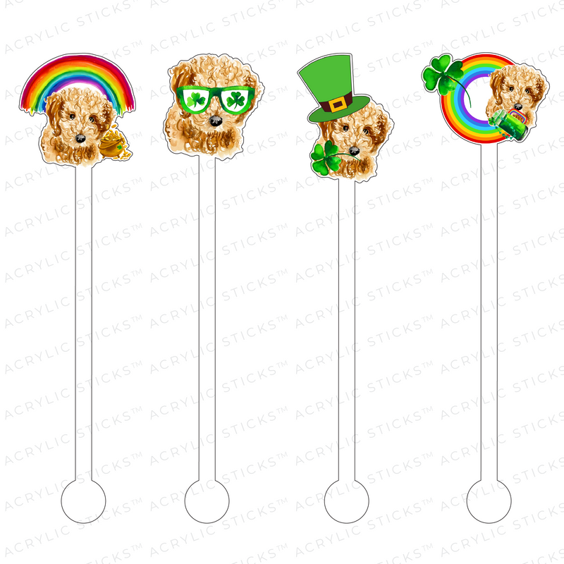 ST. PATTY'S CURLY DOODLE ACRYLIC STIR STICKS COMBO