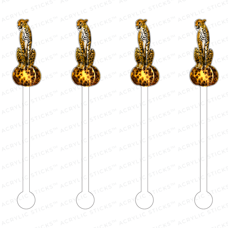 GOURD-GEOUS CHEETAH ACRYLIC STIR STICKS