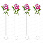 PINK ROSE ACRYLIC STIR STICKS