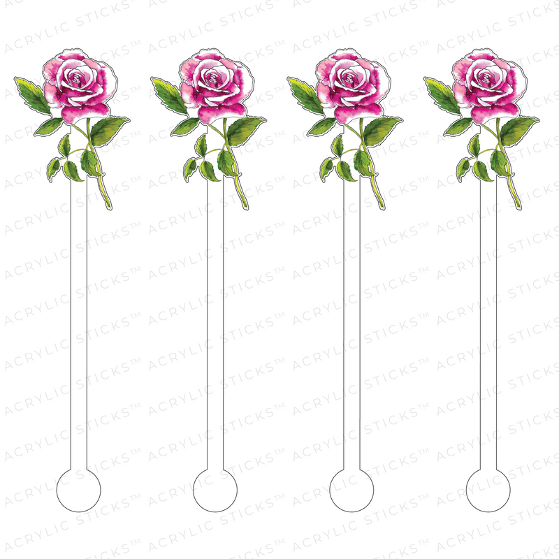 PINK ROSE ACRYLIC STIR STICKS