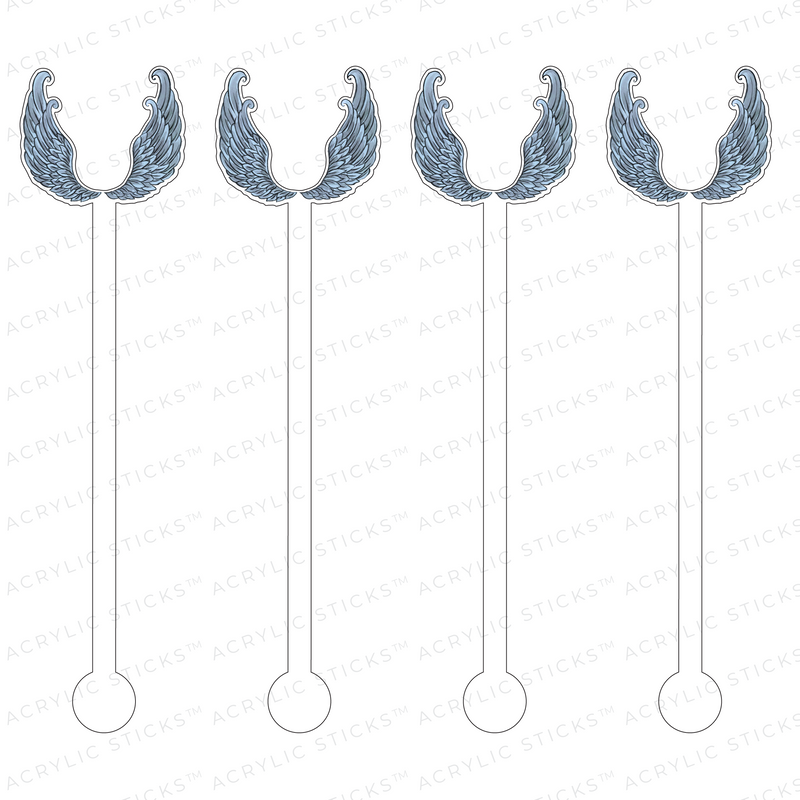 POWDER BLUE ANGEL WINGS ACRYLIC STIR STICKS