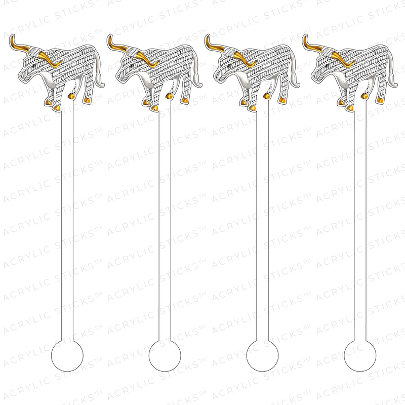 CHEVRON LONGHORN ACRYLIC STIR STICKS