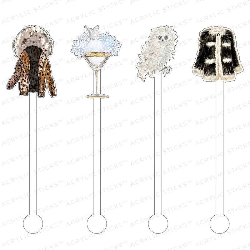 CHEERS TO WINTER ACRYLIC STIR STICKS COMBO