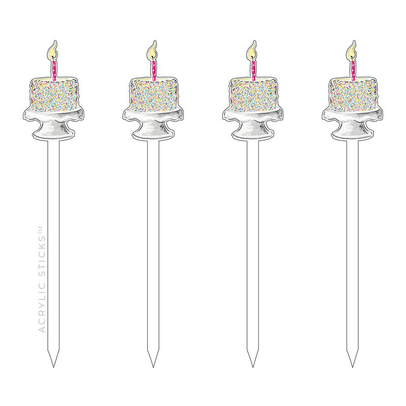 IT'S MY BIRTHDAY CONFETTI CAKE ACRYLIC SKEWERS