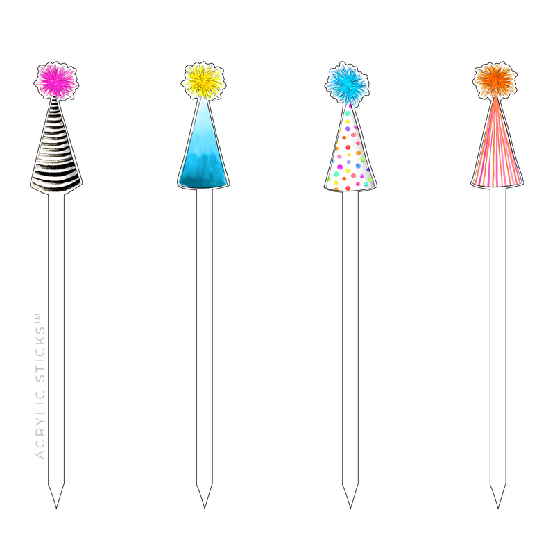 PARTY HATS ACRYLIC SKEWER COMBO