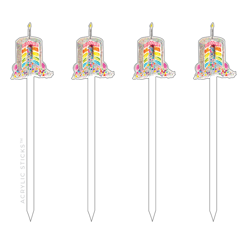 CONFETTI EXPLOSION CAKE ACRYLIC SKEWERS