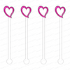 HOT PINK FLOATING HEART ACRYLIC STIR STICKS