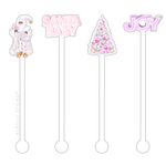 PASTEL CHRISTMAS ACRYLIC STIR STICKS COMBO (2 STYLES)