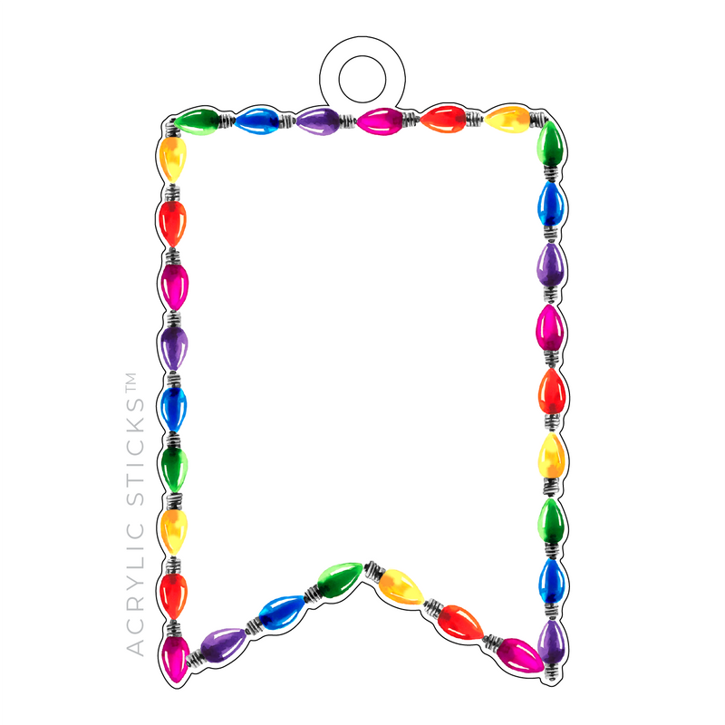 CHRISTMAS BULBS WRITABLE ACRYLIC GIFT TAG