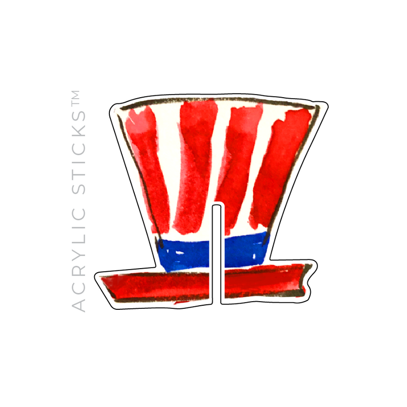 AMERICAN TOPSY TURVY TOP HAT ACRYLIC DRINK CLIPS