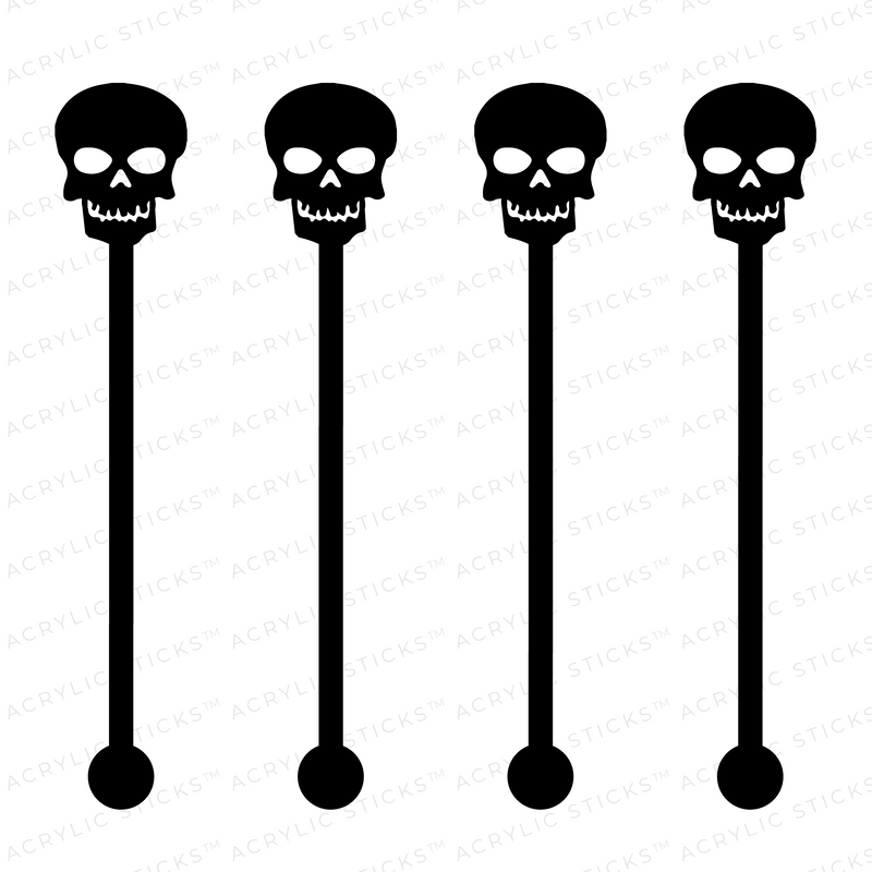 SKELETON BLACK ACRYLIC STIR STICKS