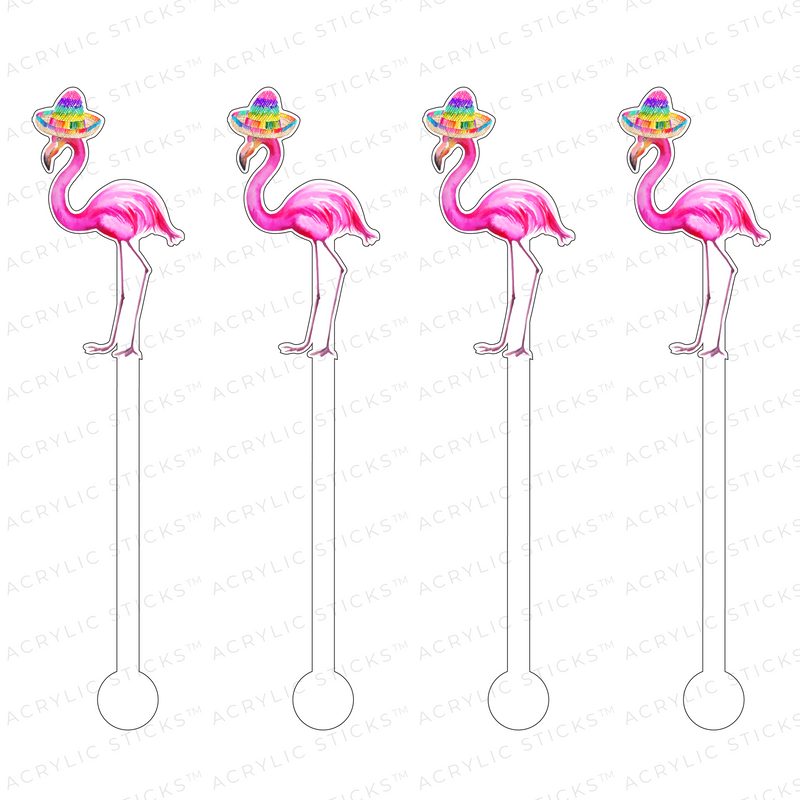 FIESTA FLAMINGO ACRYLIC STIR STICKS