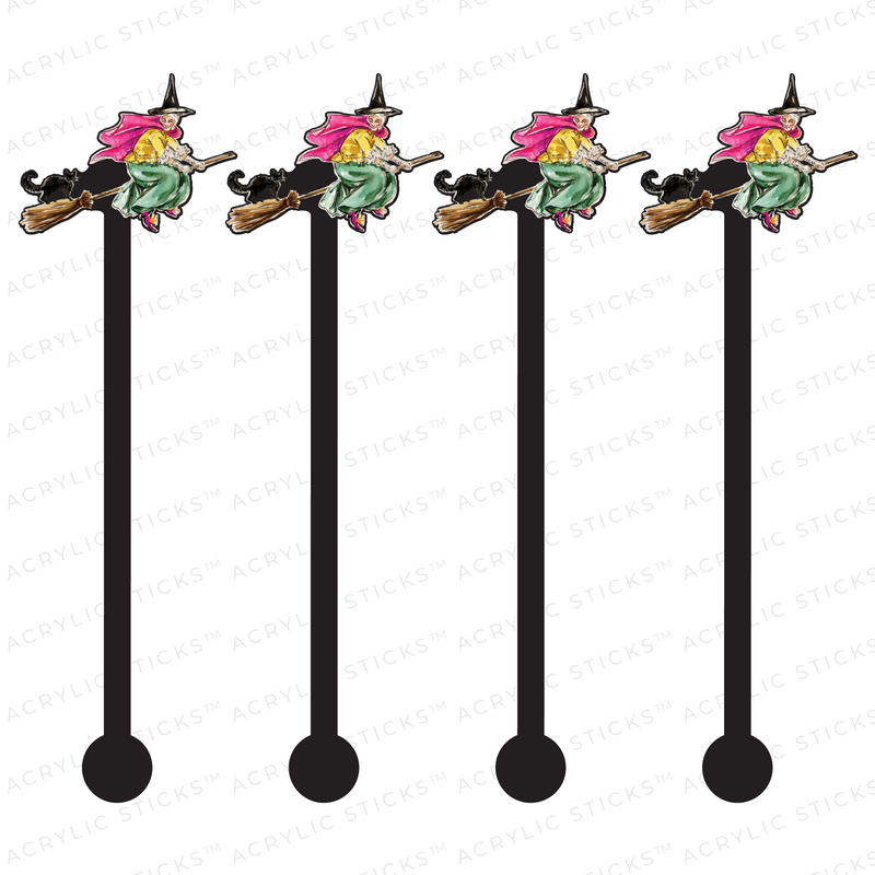 FABULOUS FLYING WITH ON BLACK ACRYLIC STIR STICKS