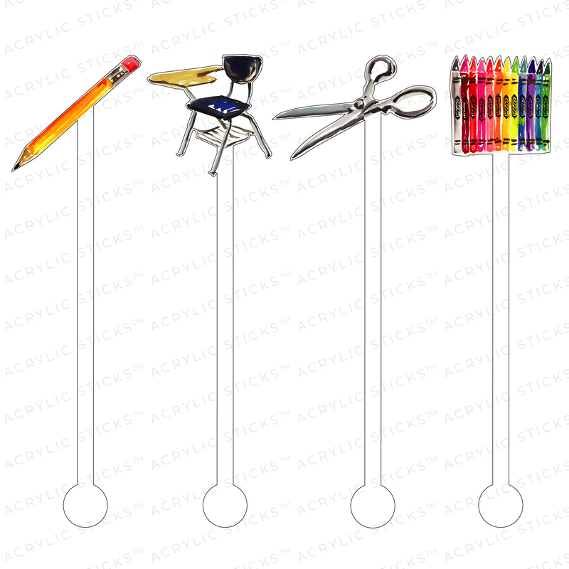 SCHOOL DAYS ACRYLIC STIR STICKS COMBO