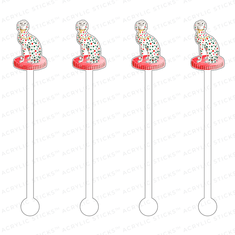 SPOTTED HOLIDAY STAFFIE DOG ACRYLIC STIR STICKS