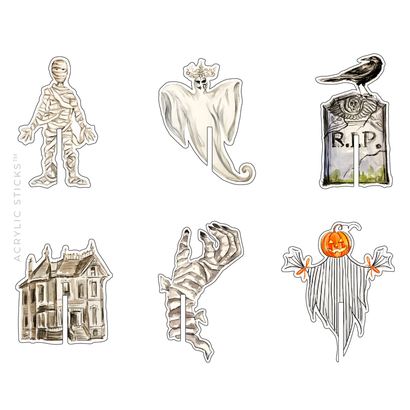 HAPPY HAUNTING ACRYLIC DRINK CLIP COMBO
