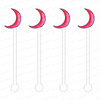 HOT PINK CRESCENT MOON ACRYLIC STIR STICKS