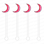 HOT PINK CRESCENT MOON ACRYLIC STIR STICKS