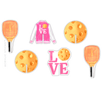 PICKLEBALL ORANGE & HOT PINK ACRYLIC DRINK CLIP COMBO