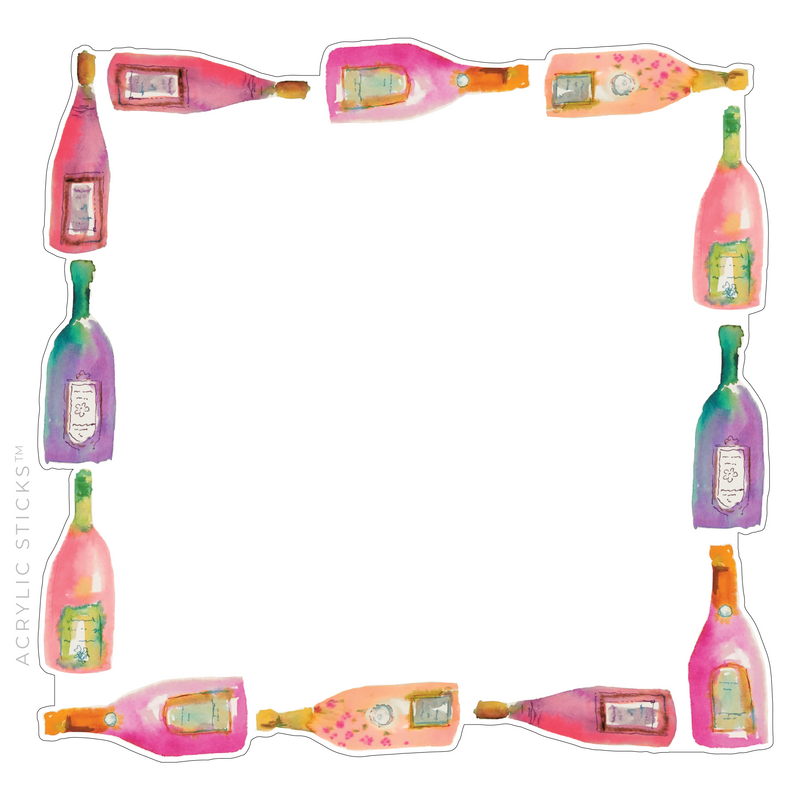 PRE-ORDER ITEM!! CHAMPAGNE BOTTLES ACRYLIC FRAMED CHARCUTERIE BOARD