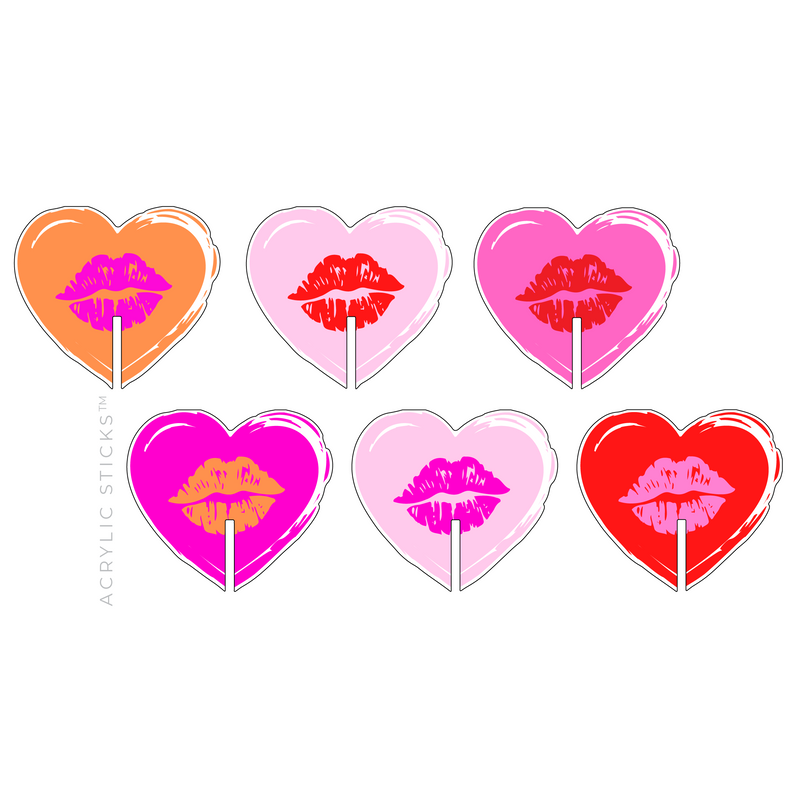 KISSY LIP HEARTS ACRYLIC DRINK CLIP COMBO