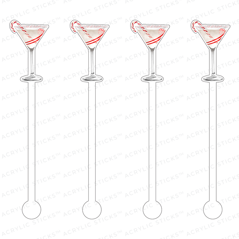 CANDY CANE MARTINI ACRYLIC STIR STICKS