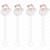 PRETTY PINK SANTA ACRYLIC STIR STICKS