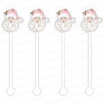 PRETTY PINK SANTA ACRYLIC STIR STICKS