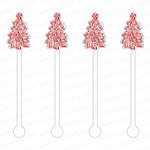 PEPPERMINT HOLIDAY TREE ACRYLIC STIR STICKS