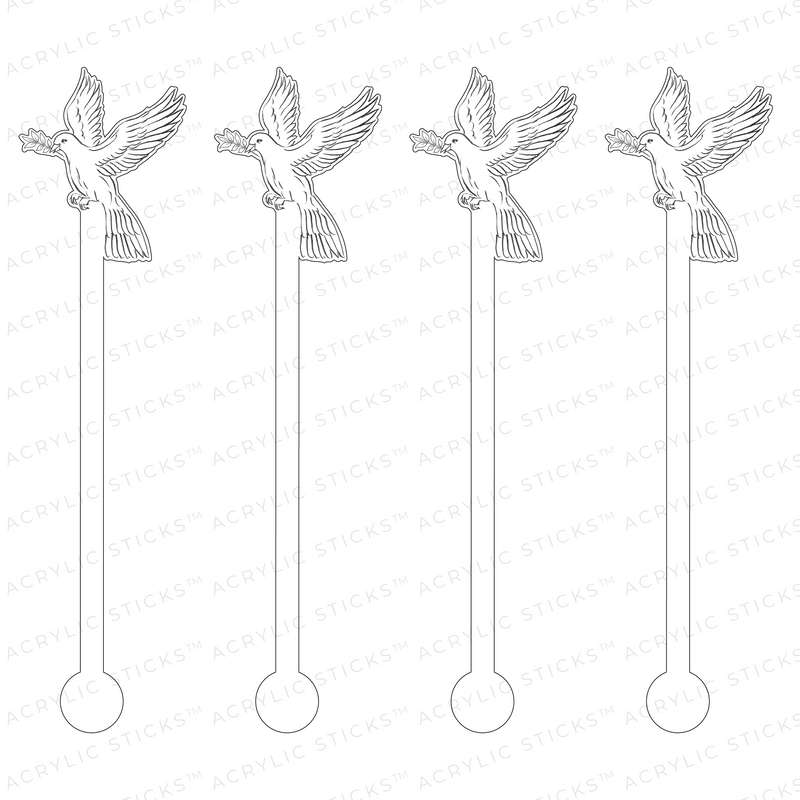 SKETCH DOVE ACRYLIC STIR STICKS