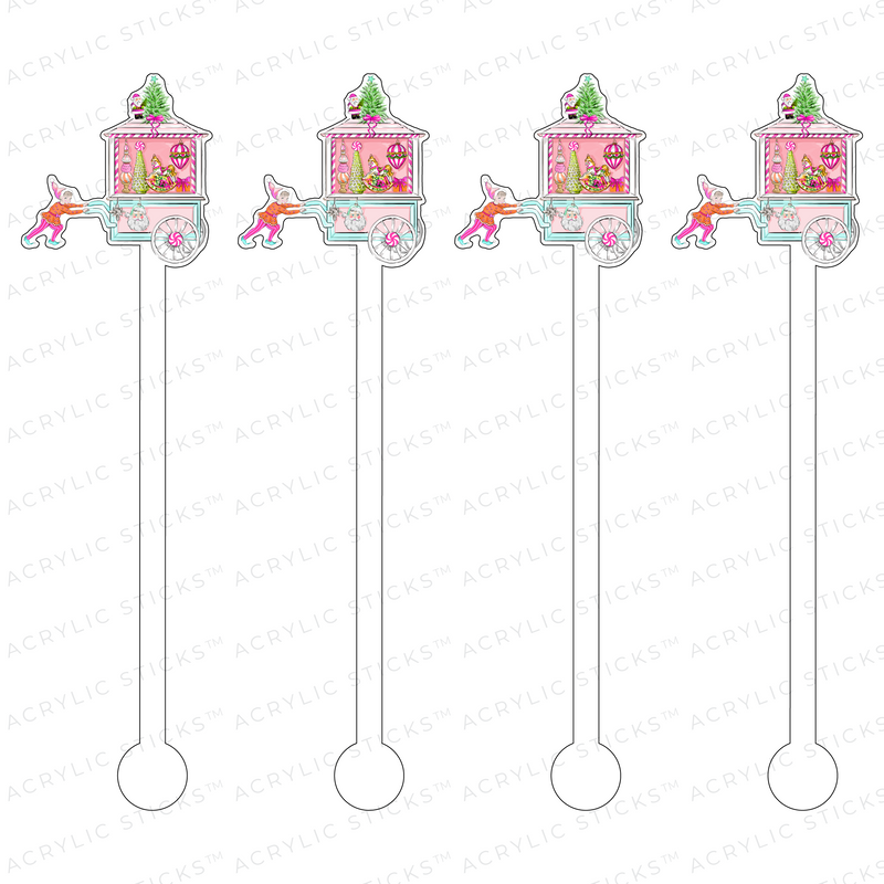 ELF HOLIDAY CART ACRYLIC STIR STICKS