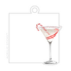 PEPPERMINT MARTINI WRITABLE ACRYLIC GIFT TAG