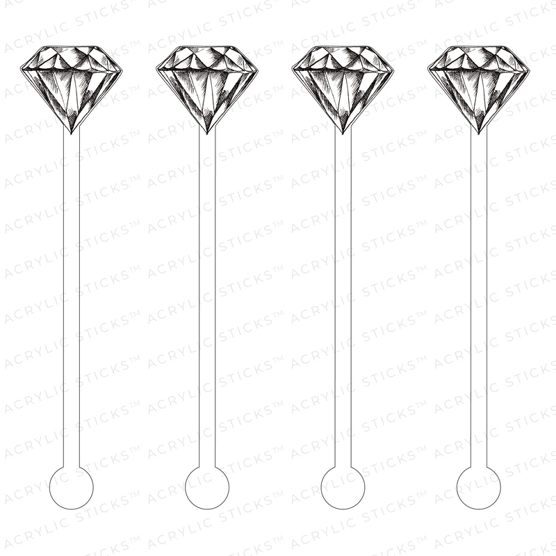 SKETCH DIAMOND ACRYLIC STIR STICKS