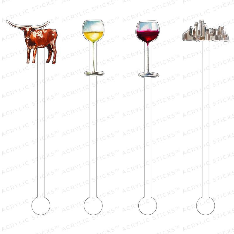 DATE NIGHT IN DALLAS ACRYLIC STIR STICKS COMBO