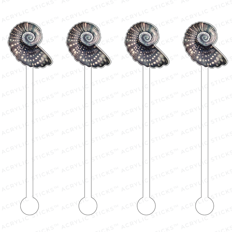 BLUE GRAY SHARK EYE SHELL ACRYLIC STIR STICKS